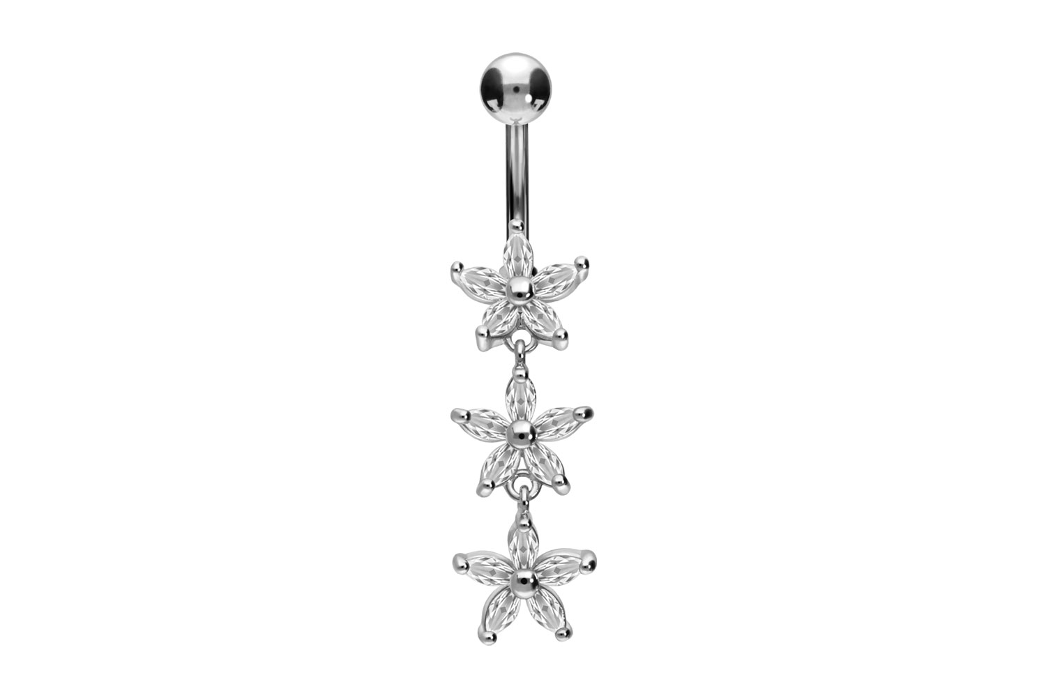 Titan Bananabell mit 925er Silber-Design 3 KRISTALLBUMEN